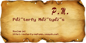Péterfy Mátyás névjegykártya