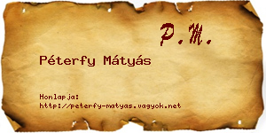 Péterfy Mátyás névjegykártya