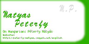 matyas peterfy business card